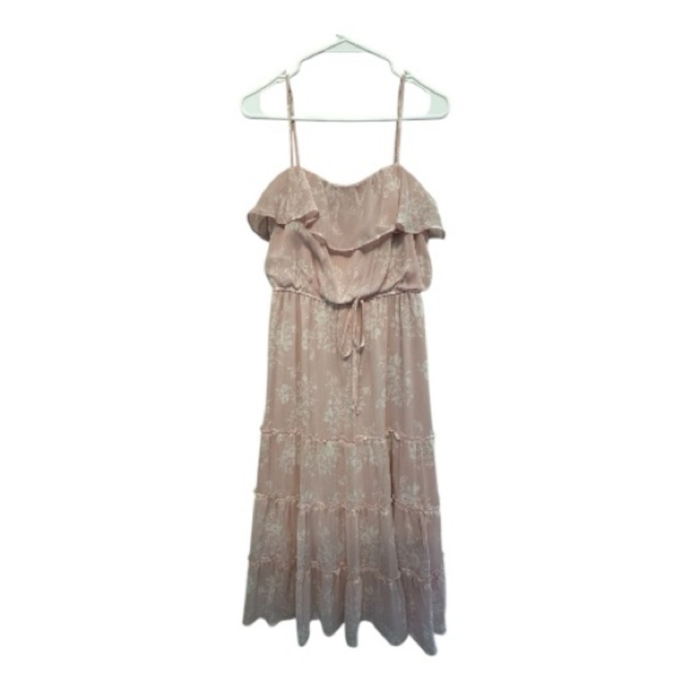 Mi Ami Pink & Cream Spaghetti Strap Maxi Sundress Small